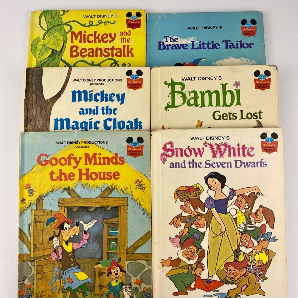 Disney's Wonderful World of Reading Lot of Six Vintage 1970s Children’s Books